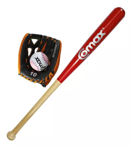 Foto 2 pulgar | Set Bat de Madera con Pelota y Guante de Beisbol Infantil Comax