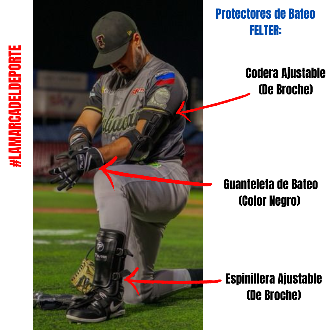 Foto 2 | Kit Protecciones Bateo Con Codera Broche - Negro Unitalla