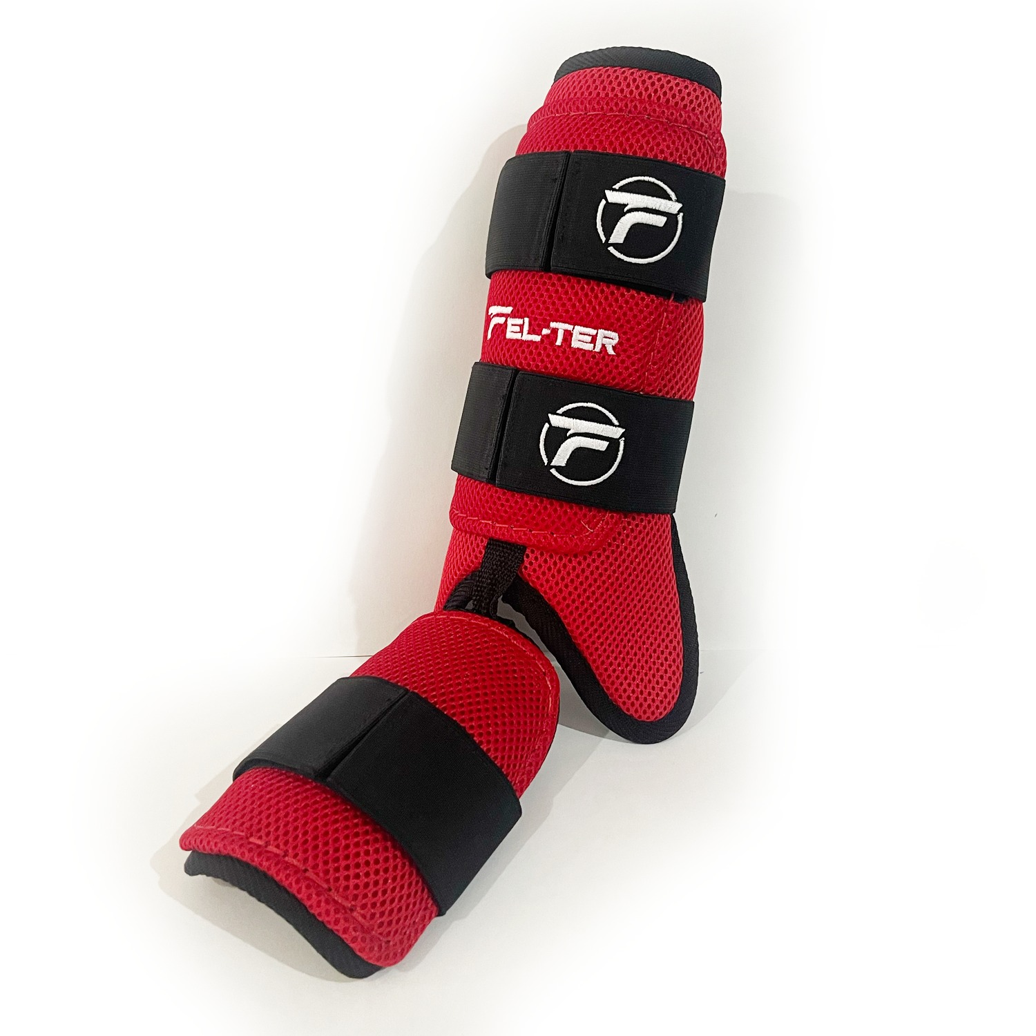 Foto 2 pulgar | Espinillera Velcro Micro. Protector De Bateo - Rojo/negro Unitalla