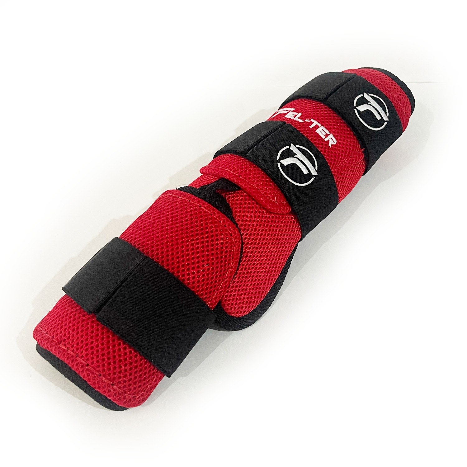 Foto 3 pulgar | Espinillera Velcro Micro. Protector De Bateo - Rojo/negro Unitalla