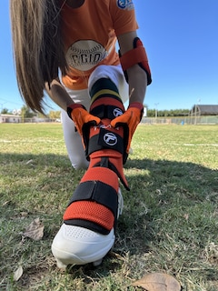 Foto 3 | Espinillera Velcro Micro. Protector De Bateo - Naranja/negro Unitalla