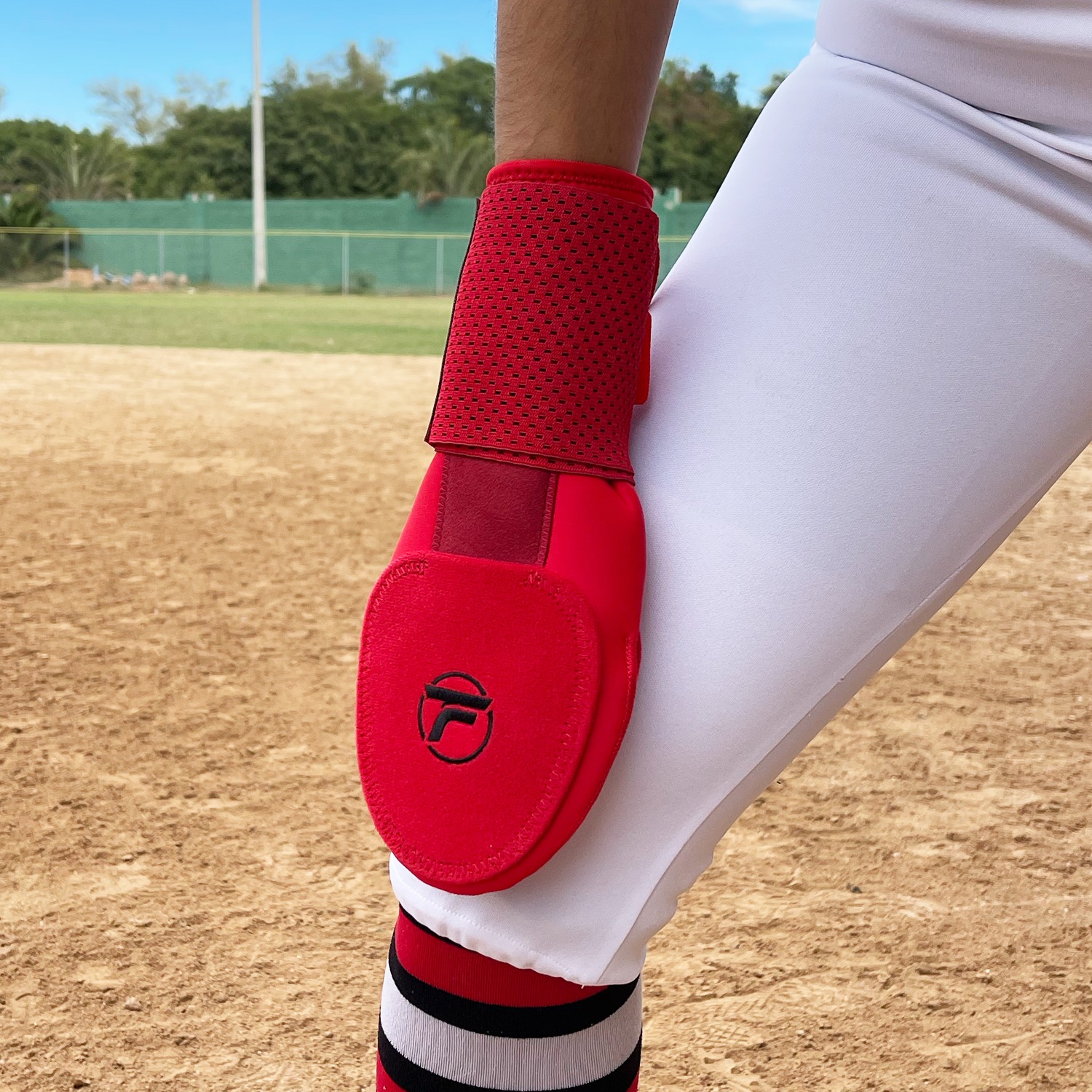 Foto 8 | Kit 3 Pz Protecciones Bateo Velcro + Slidding Glove - Rojo/negro