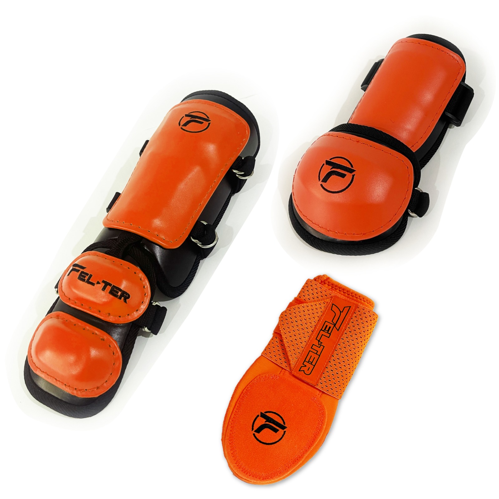 Foto 2 pulgar | Kit 3 Pz Protecciones Bateo Broche + Slidding Glove - Naranja/negro