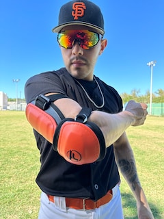Foto 4 | Kit 3 Pz Protecciones Bateo Broche + Slidding Glove - Naranja/negro