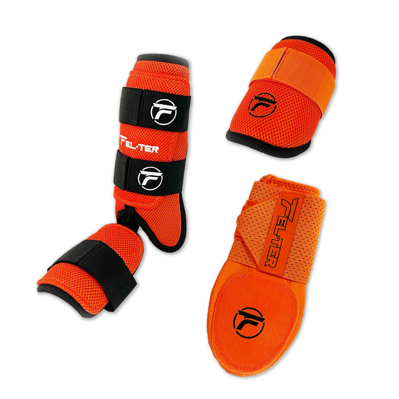 Foto 2 pulgar | Kit de Protecciones de Bateo de 3 Piezas con Guante deslizante - Naranja/Negro