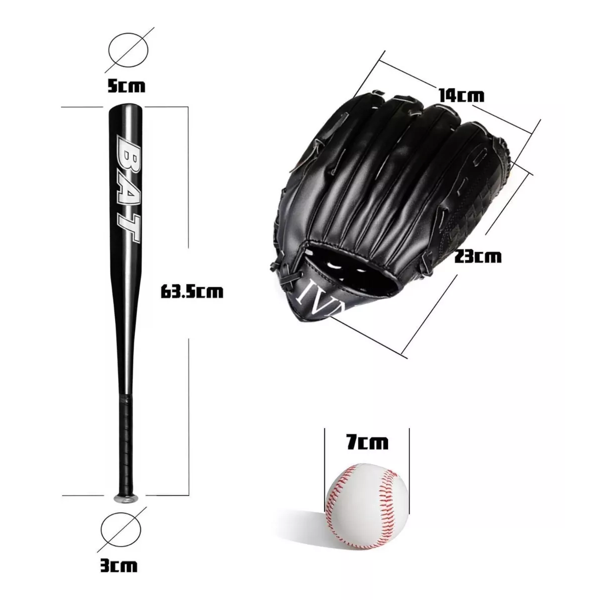 Foto 3 pulgar | Set Bat De Aluminio, Pelota Y Guante Beisbol Infantil Eo Safe Imports Esi-15832 Negro