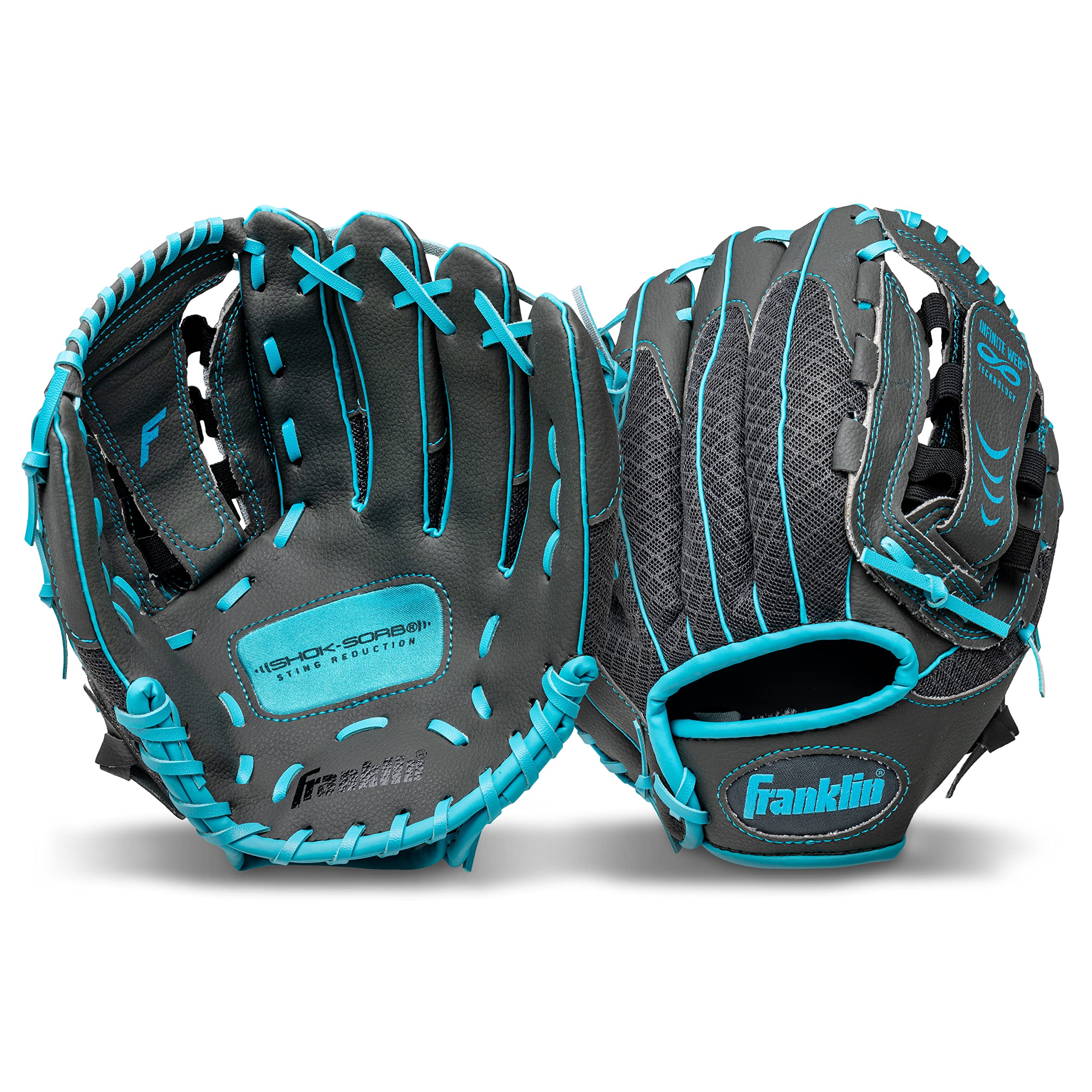 Foto 4 pulgar | Guante de Béisbol Franklin Sports Shok Sorb Graphite Blue 10.5 - Venta Internacional