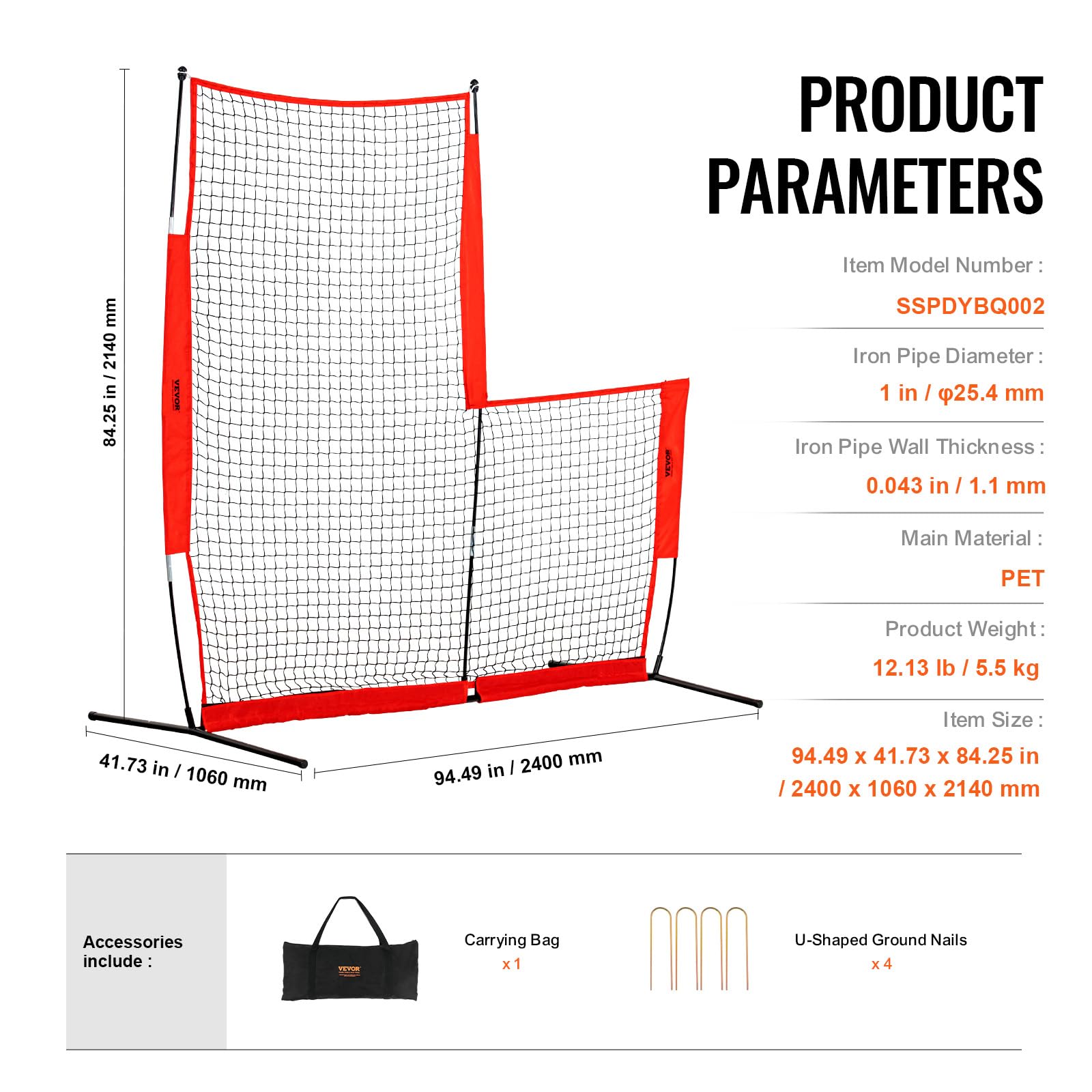 Foto 8 pulgar | Baseball L Screen Vevor De 7 X 7 Pies De Seguridad Para Béisbol Y Sóftbol - Venta Internacional.