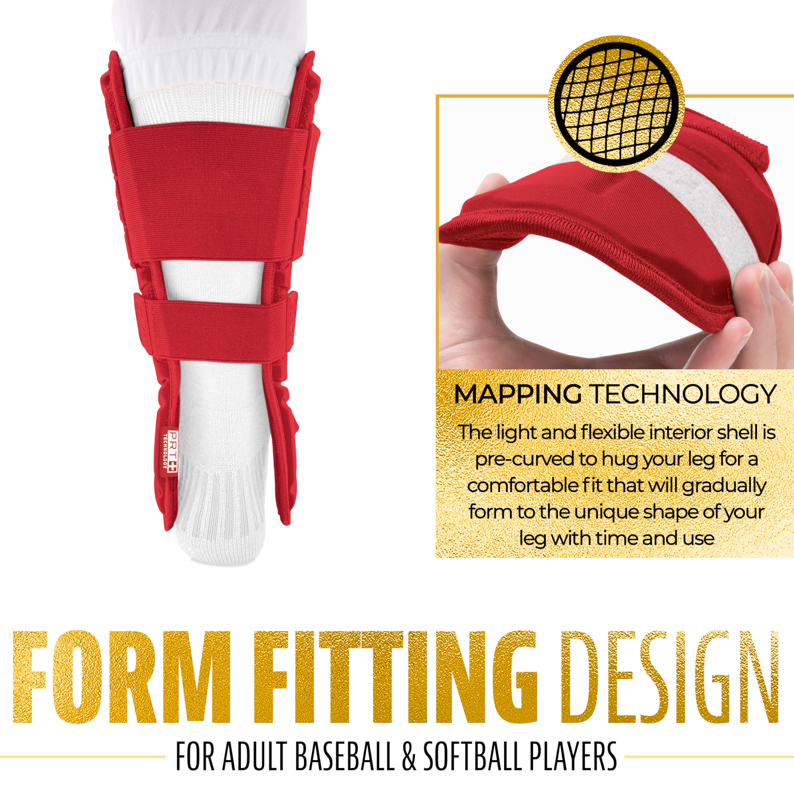 Foto 6 pulgar | Protector De Piernas Franklin Sports Serie Prt, Béisbol Para Adultos, Rojo - Venta Internacional.