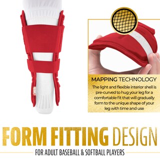 Foto 5 | Protector De Piernas Franklin Sports Serie Prt, Béisbol Para Adultos, Rojo - Venta Internacional.