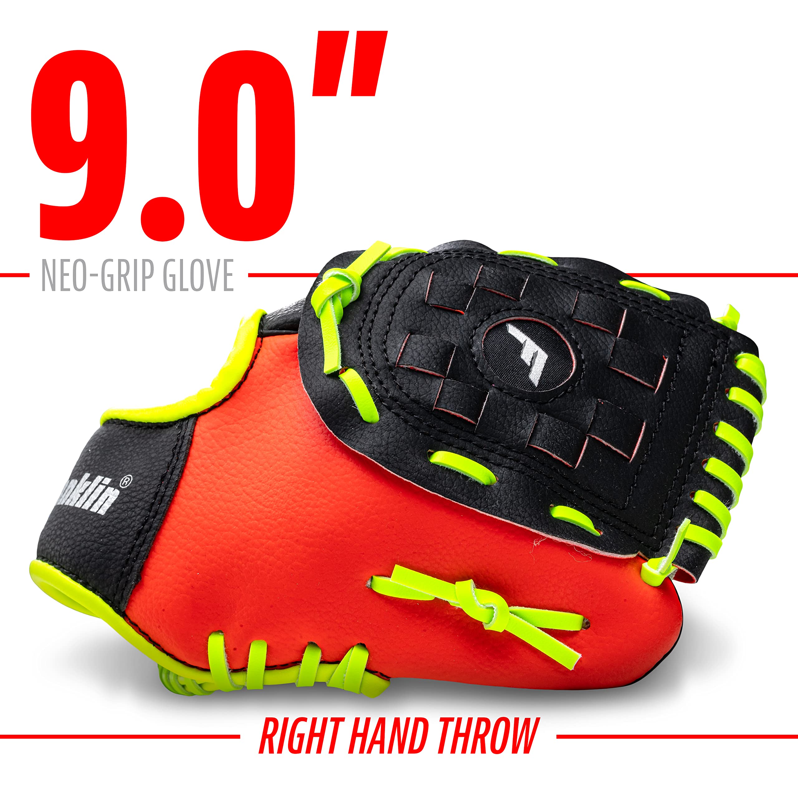 Foto 4 pulgar | Guante De Béisbol Franklin Sports Neogrip Kids Red 9.0 - Venta Internacional.