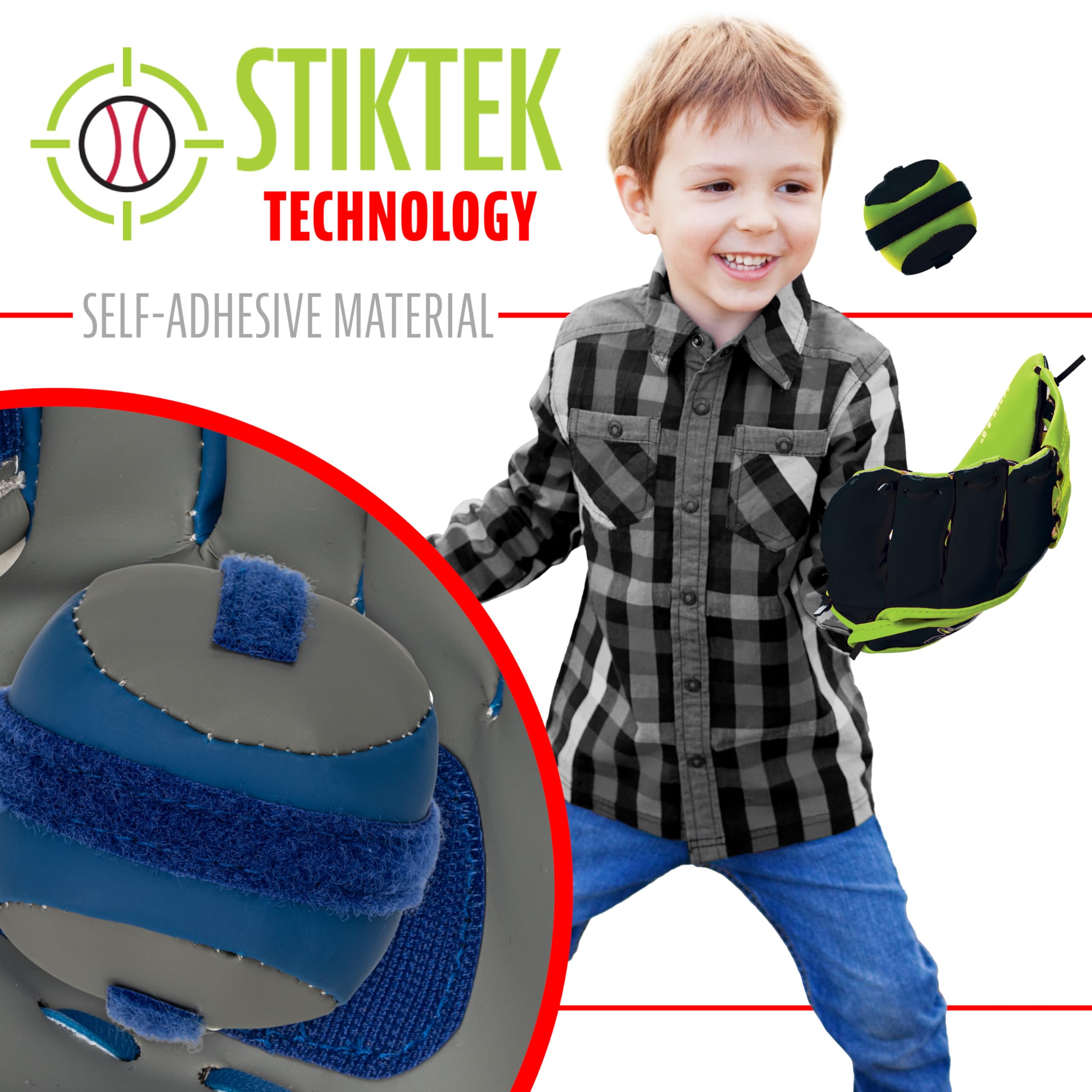 Foto 4 pulgar | Juego De Guantes De Béisbol Y Pelota Franklin Sports Stiktek De 8 Pulgadas - Venta Internacional.