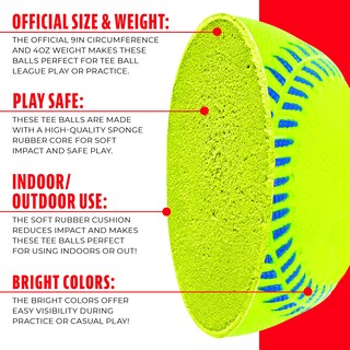 Foto 4 | Teeball Franklin Sports Pro Brite Neon Rubber Mlb Youth - Venta Internacional.