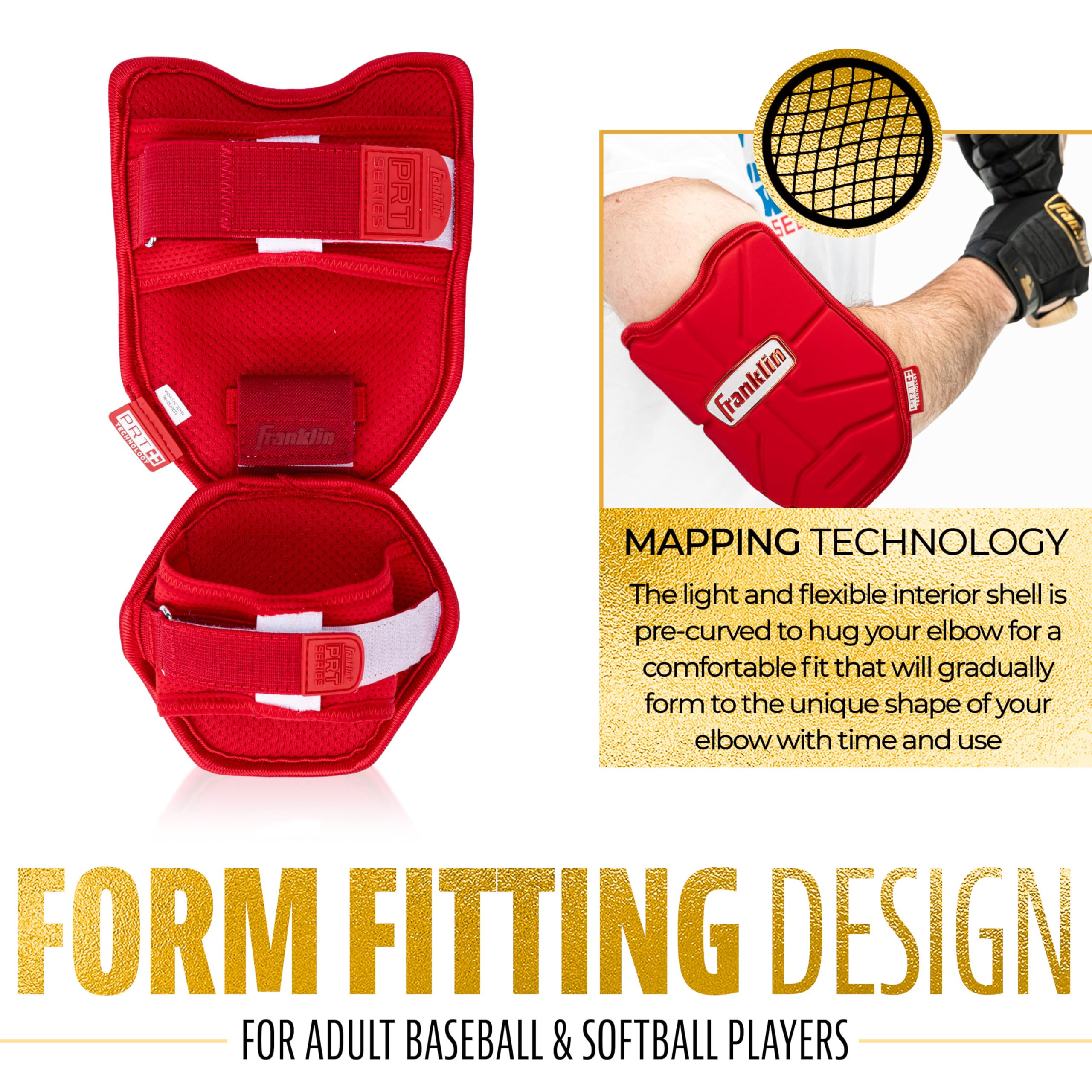 Foto 6 pulgar | Protector De Codo Franklin Sports Prt Series Para Adultos, Béisbol Rojo - Venta Internacional.