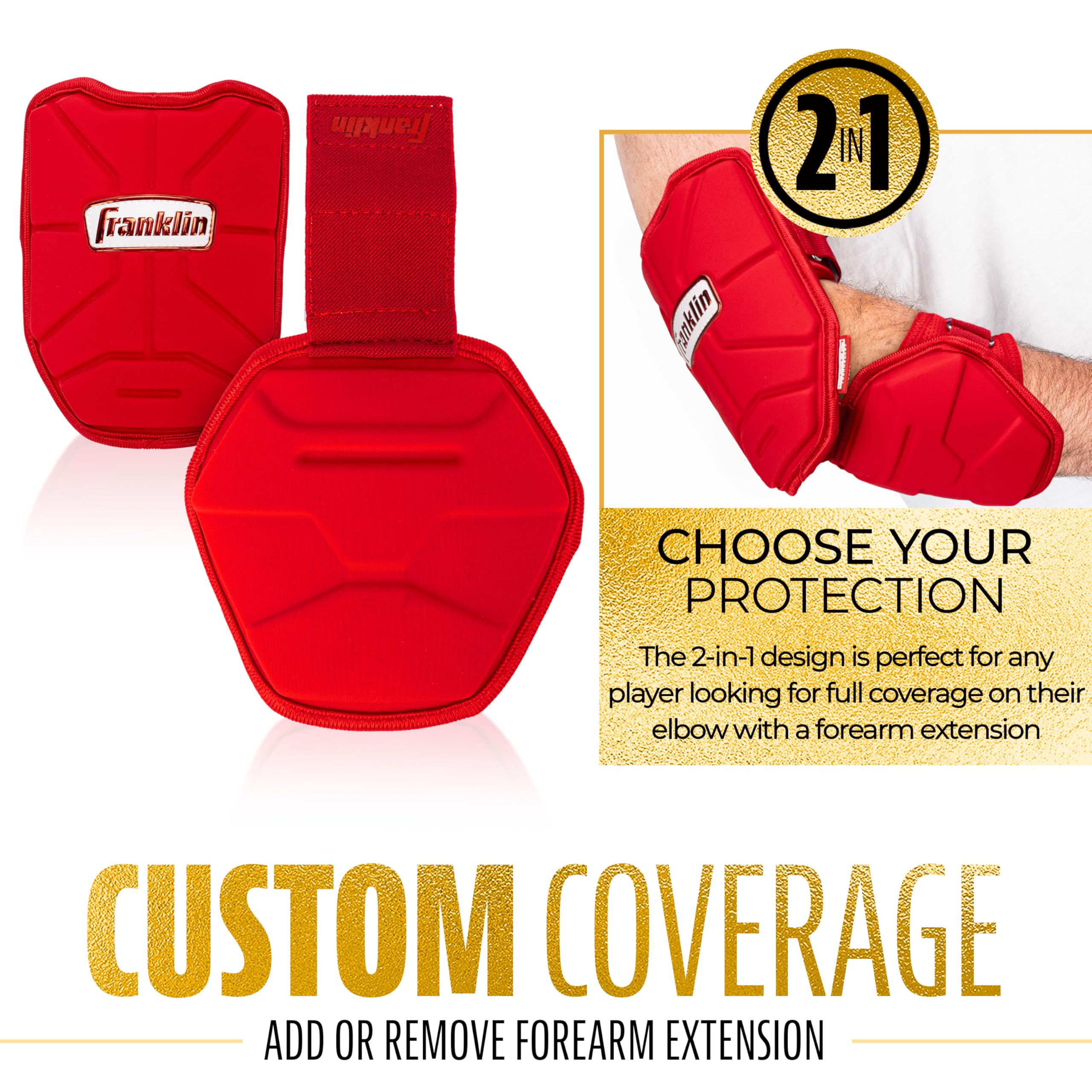 Foto 7 pulgar | Protector De Codo Franklin Sports Prt Series Para Adultos, Béisbol Rojo - Venta Internacional.