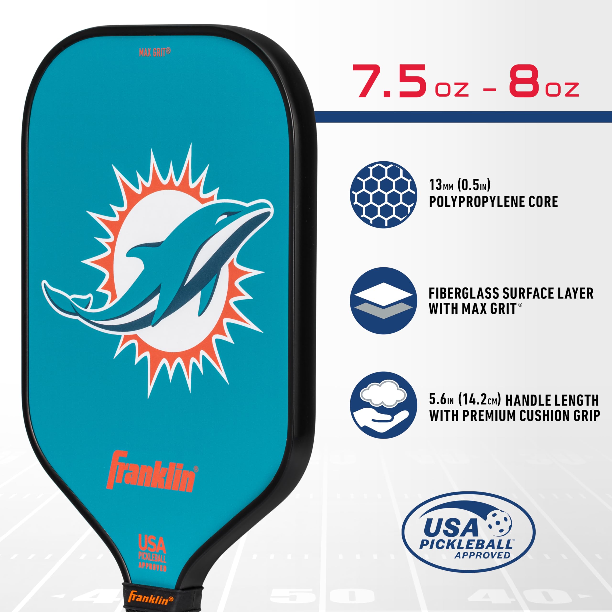 Foto 4 pulgar | Pickleball Paddle Franklin Sports Nfl Miami Dolphins - Venta Internacional.