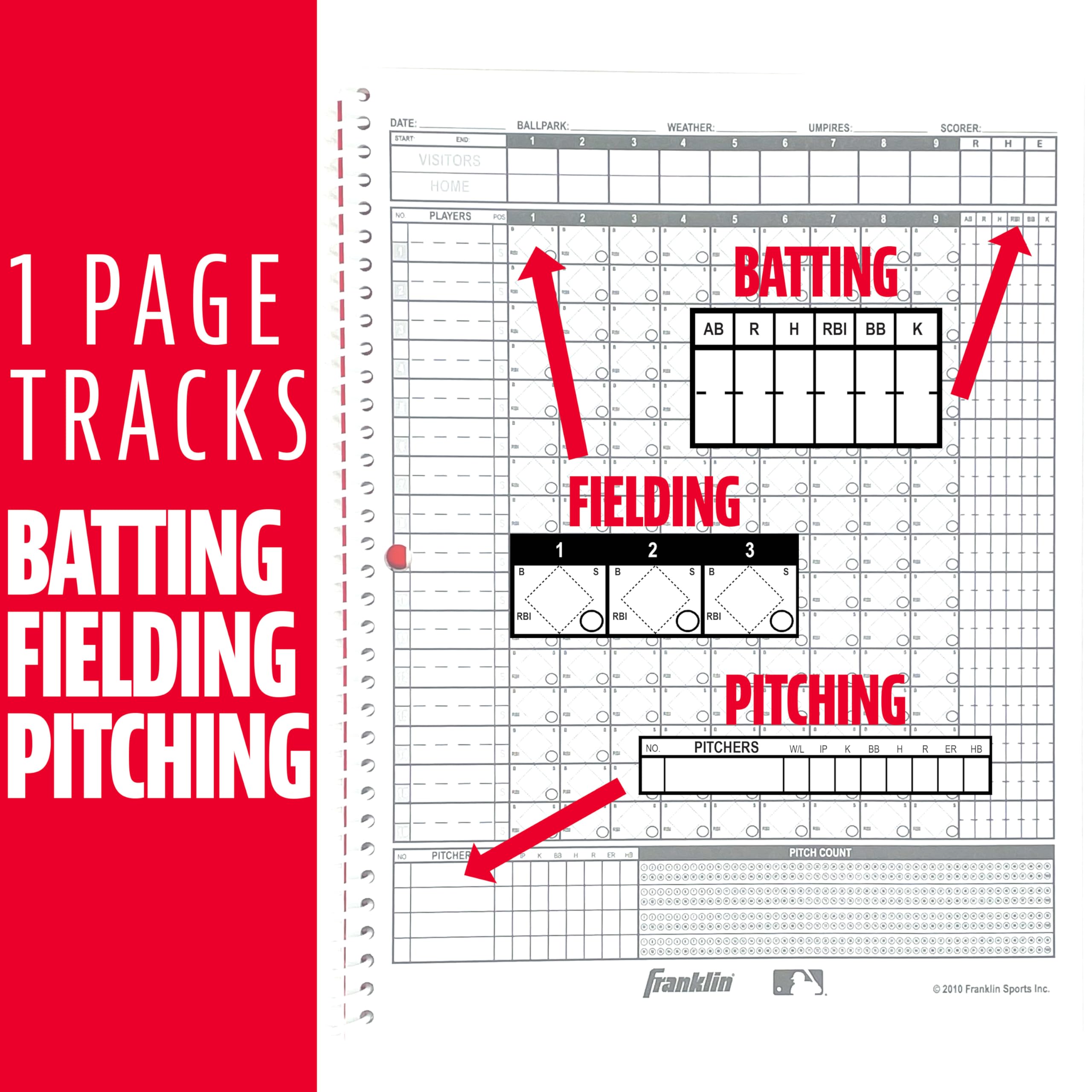 Foto 6 pulgar | Libro De Puntuaciones Franklin Sports Mlb Baseball + Softbol 25 Juegos - Venta Internacional.