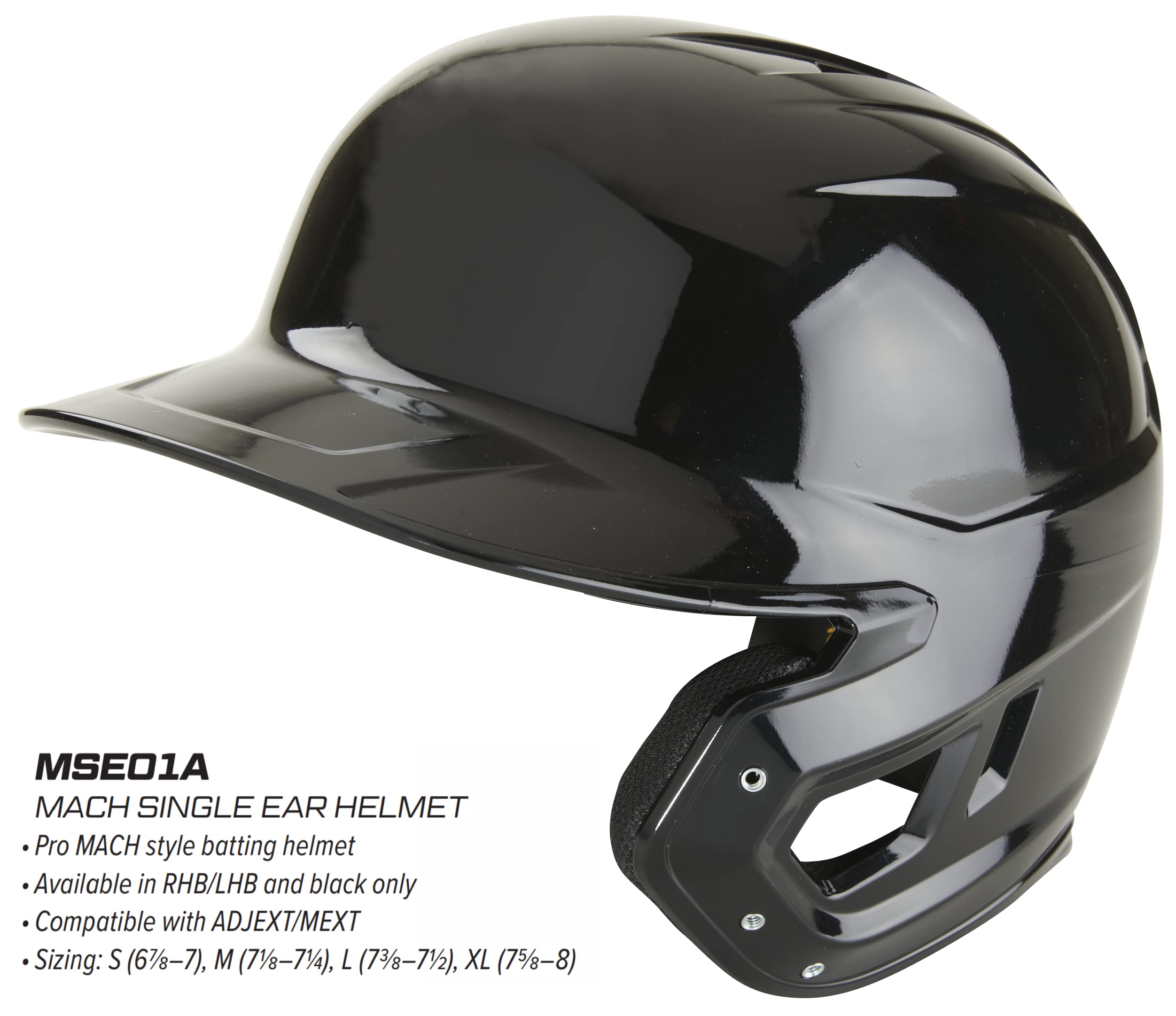 Foto 4 pulgar | Casco De Bateo Rawlings Mach De Una Sola Oreja, Xl, Negro - Venta Internacional.