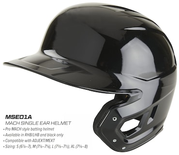 Foto 3 | Casco De Bateo Rawlings Mach De Una Sola Oreja, Xl, Negro - Venta Internacional.