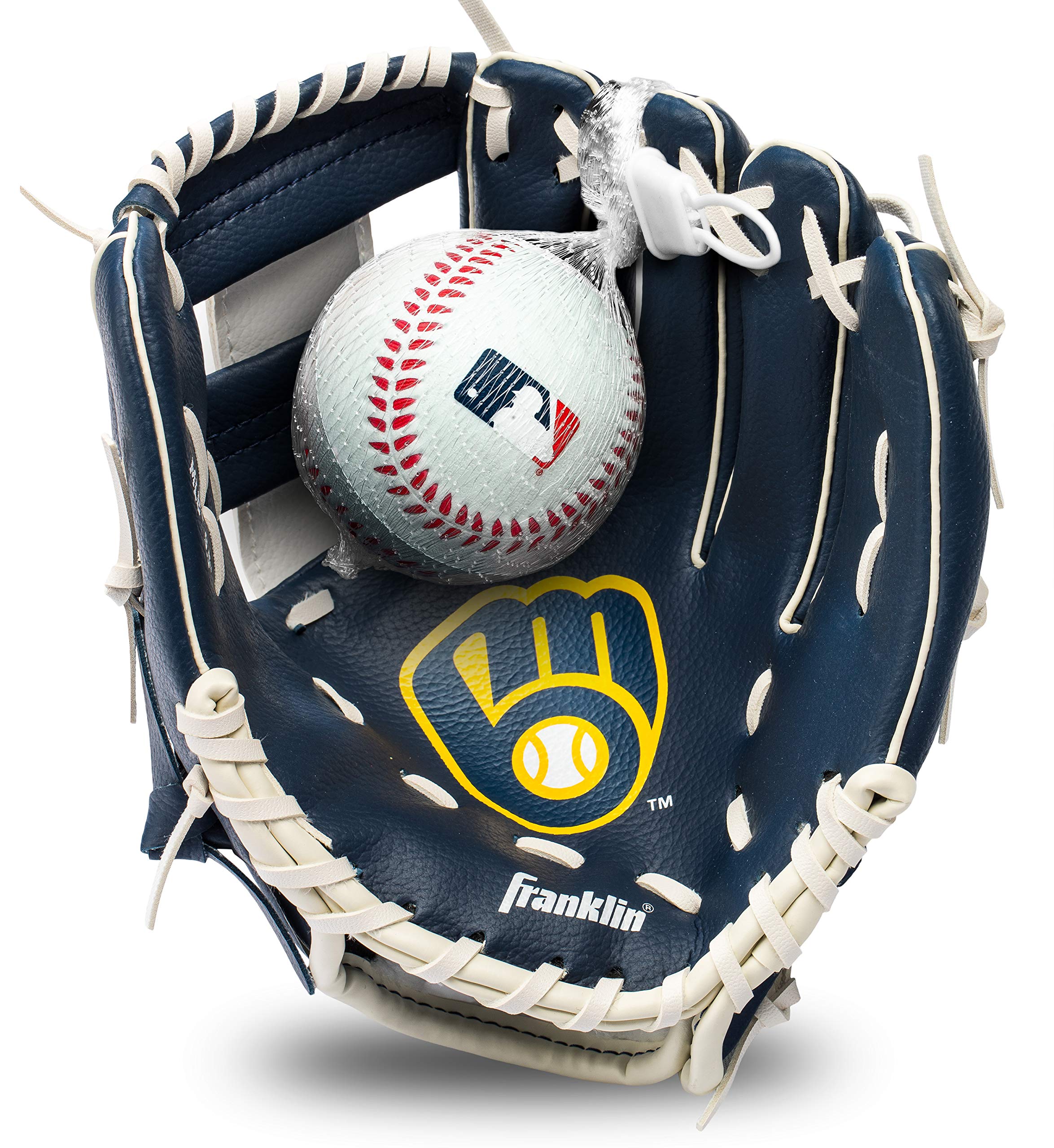 Foto 2 pulgar | Set De Guantes Y Pelota Teeball Franklin Sports Mlb 9.5 Milwaukee - Venta Internacional.