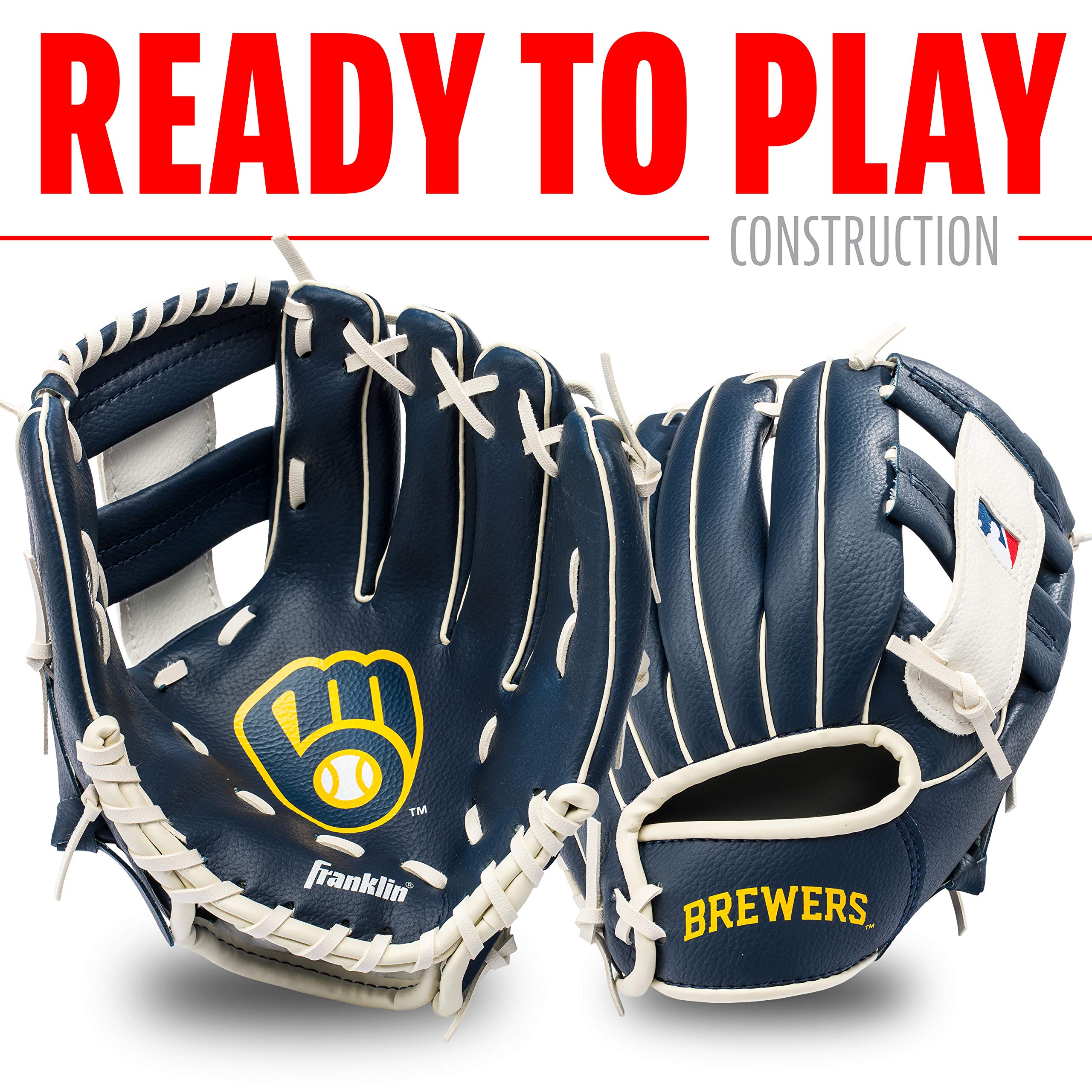 Foto 3 pulgar | Set De Guantes Y Pelota Teeball Franklin Sports Mlb 9.5 Milwaukee - Venta Internacional.
