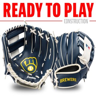 Foto 2 | Set De Guantes Y Pelota Teeball Franklin Sports Mlb 9.5 Milwaukee - Venta Internacional.