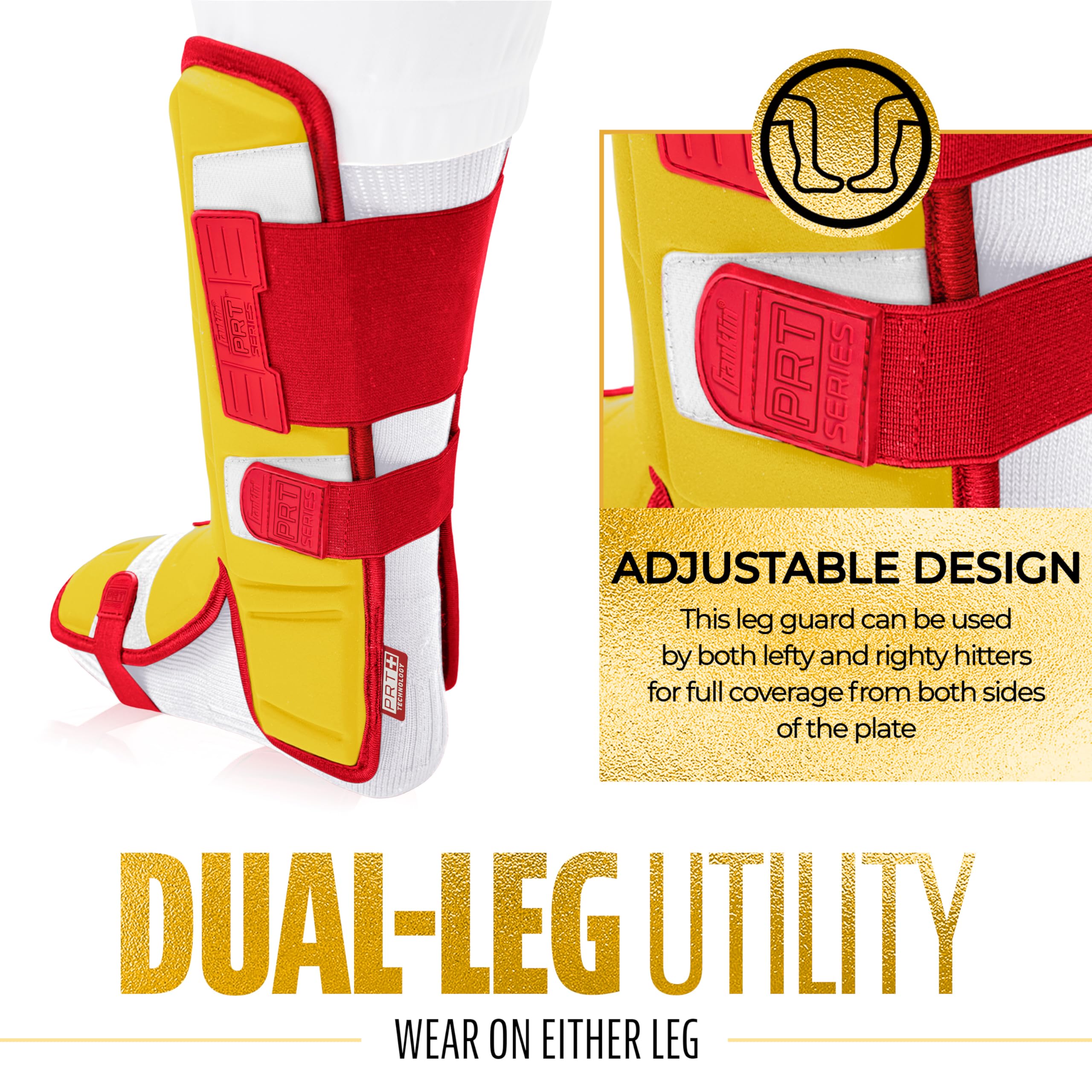 Foto 5 pulgar | Protector De Piernas Franklin Sports Prt Series De Béisbol Para Adultos, Color Amarillo/rojo - Venta Internacional.