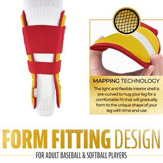 Foto 5 | Protector De Piernas Franklin Sports Prt Series De Béisbol Para Adultos, Color Amarillo/rojo - Venta Internacional.