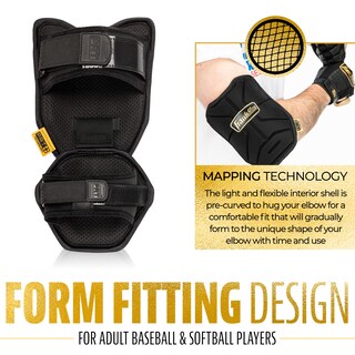 Foto 6 | Protector De Codo Franklin Sports Prt Series De Béisbol Para Adultos, Color Negro Y Dorado - Venta Internacional.
