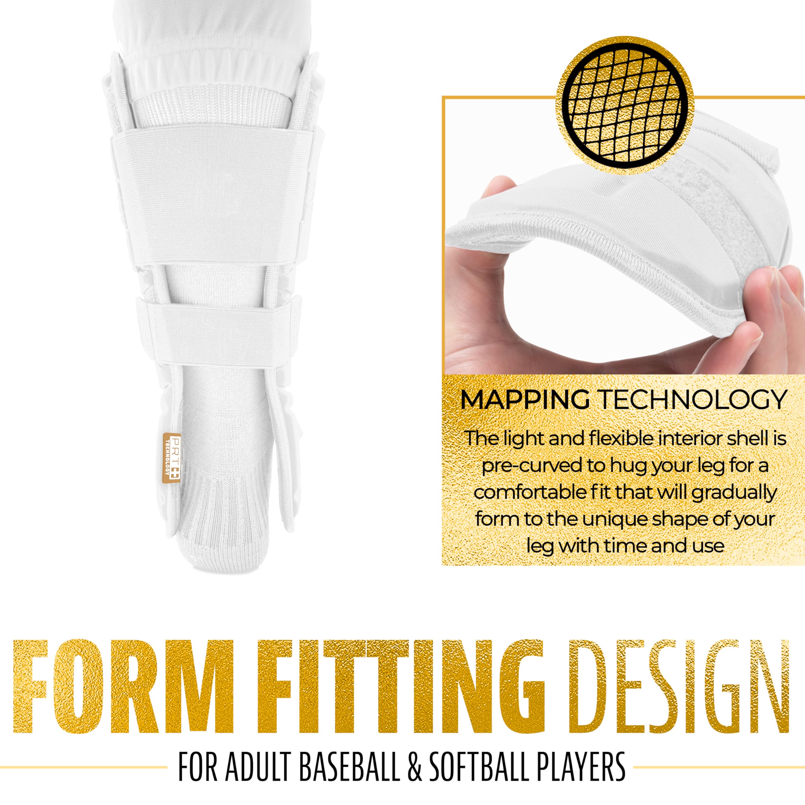 Foto 8 pulgar | Protector De Piernas Franklin Sports Prt Series, Béisbol Para Adultos, Blanco/dorado - Venta Internacional.