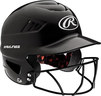 Foto 3 | Casco De Bateo Rawlings Coolflo Negro, Talla Única +, Máscara Facial - Venta Internacional.