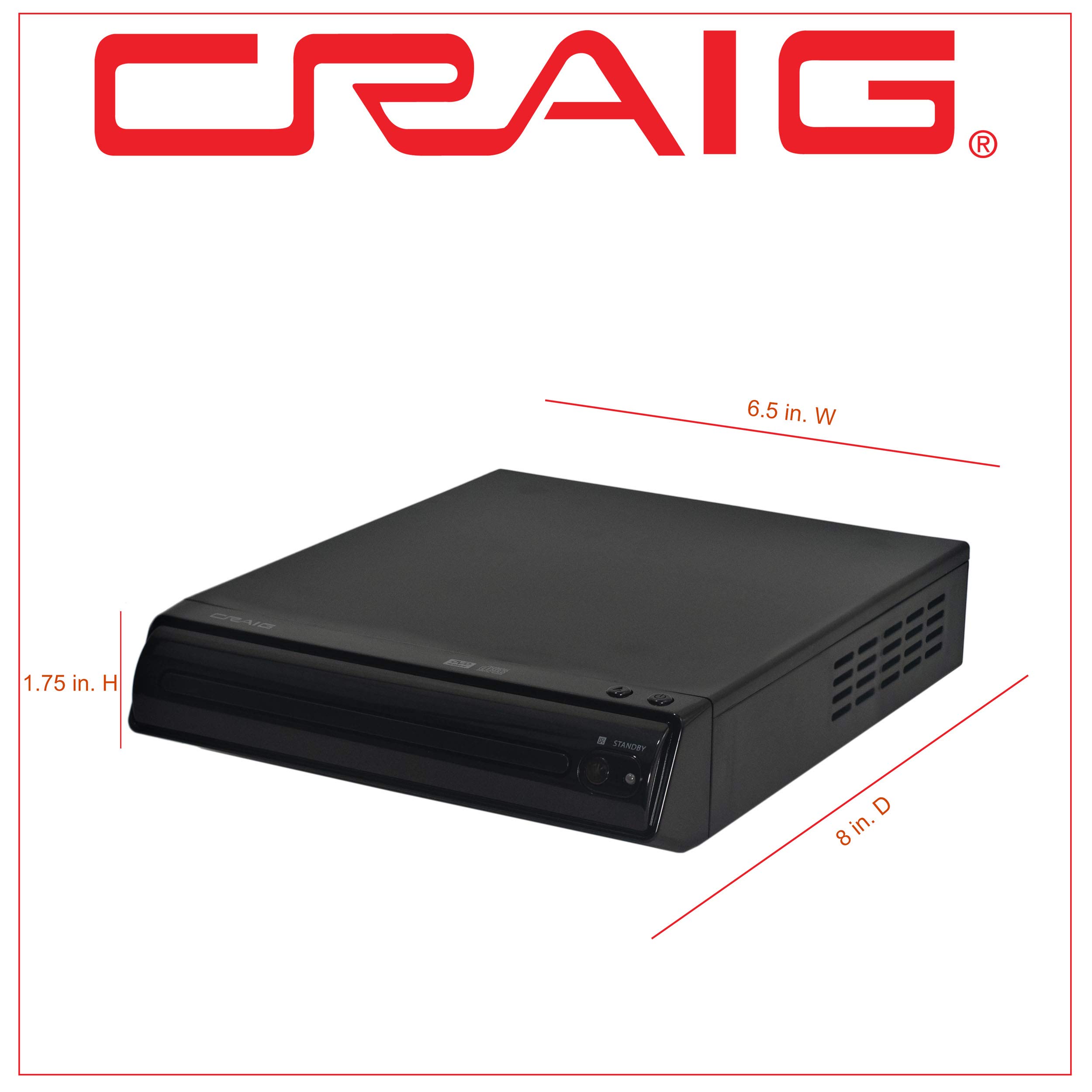 Foto 3 | Reproductor De Dvd/cd Craig Cvd512a Dvd-r/rw, Jpeg, Cd-r/rw Con Mando A Distancia - Venta Internacional.