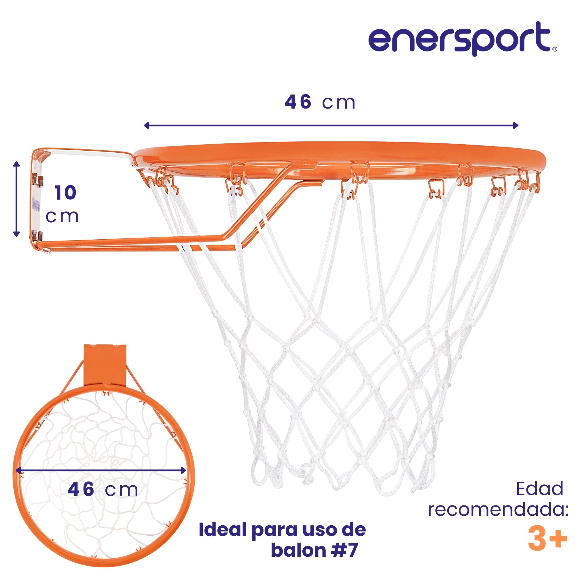 Foto 3 pulgar | Aro Profesional De Basquetbol 46 Cm - Enersport
