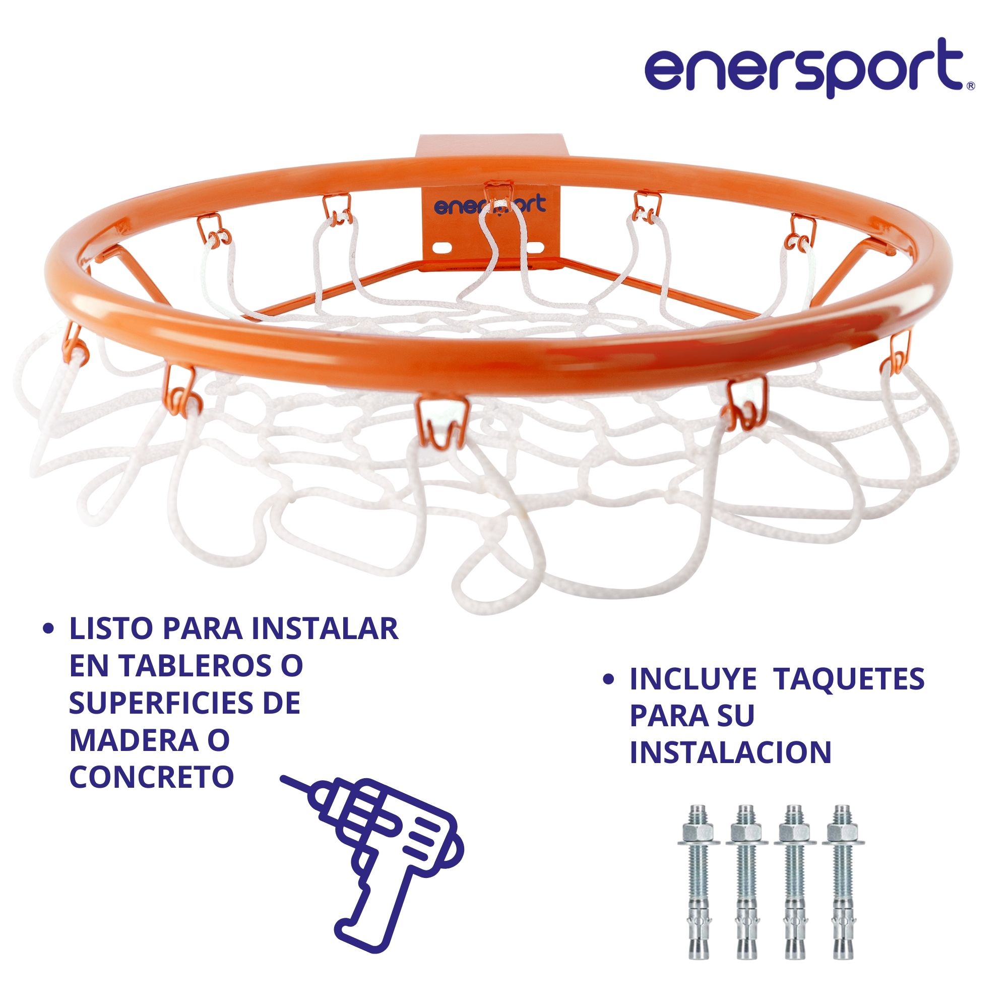 Foto 4 pulgar | Aro Profesional De Basquetbol 46 Cm - Enersport