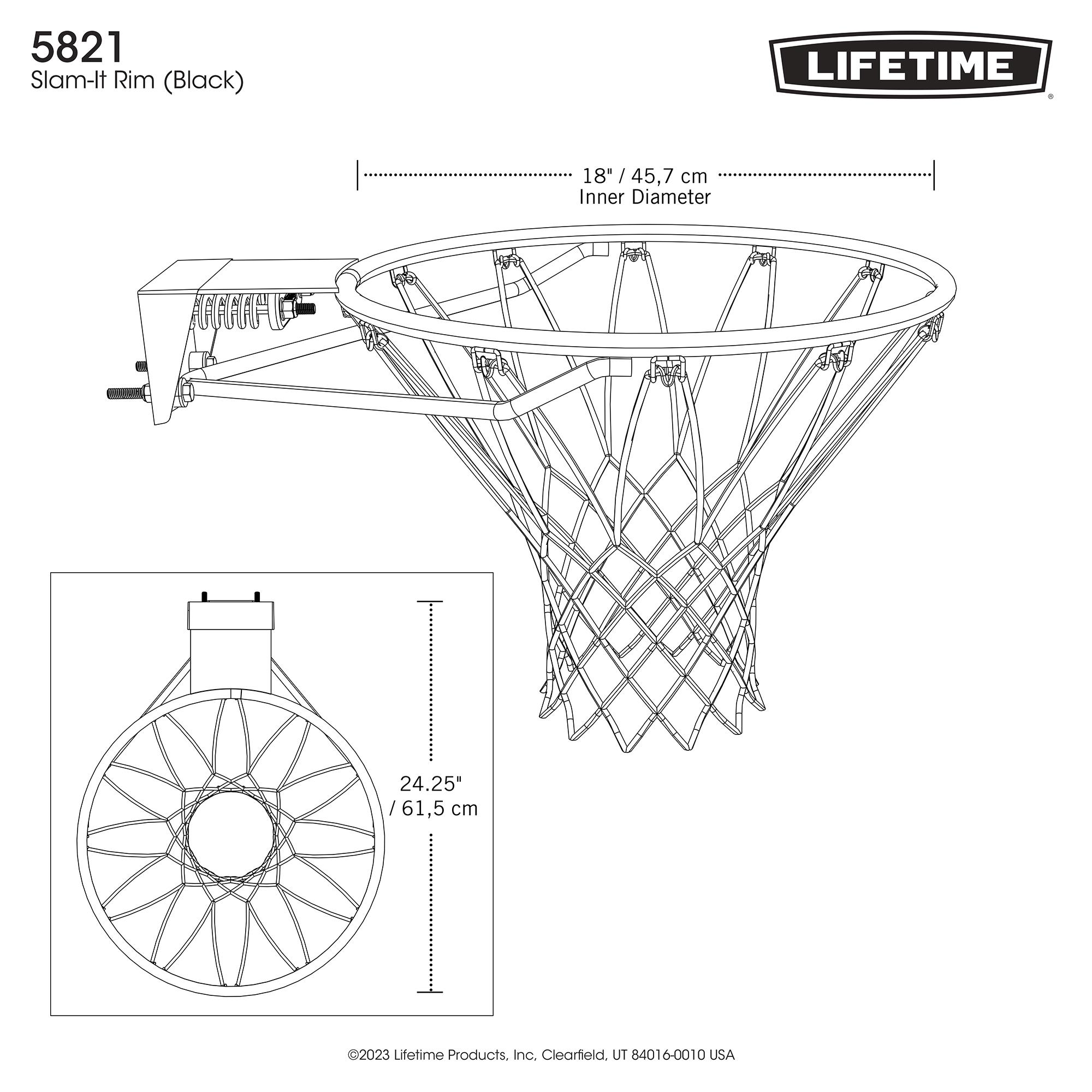 Foto 4 pulgar | Lifetime Basquetbol Slam-it Negro  Aro De Baloncesto Adulto  Negro (black)  18 Pulgadas
