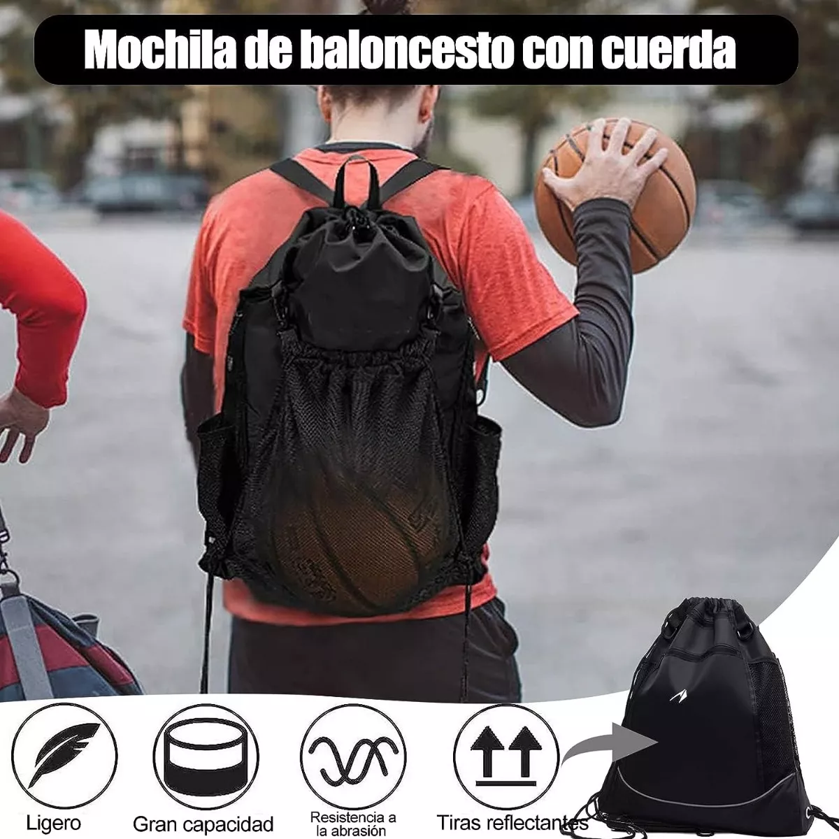 Foto 5 pulgar | Mochila Bolsa Transportadora Para Balon Y Futbol Basquet Eo Safe Imports Esi-11956 Negro