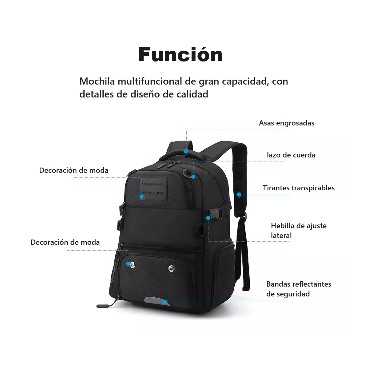 Foto 3 pulgar | Mochila Con Compartimento Para Pelotas Y Zapatos Eo Safe Imports Esi-14495 Negro