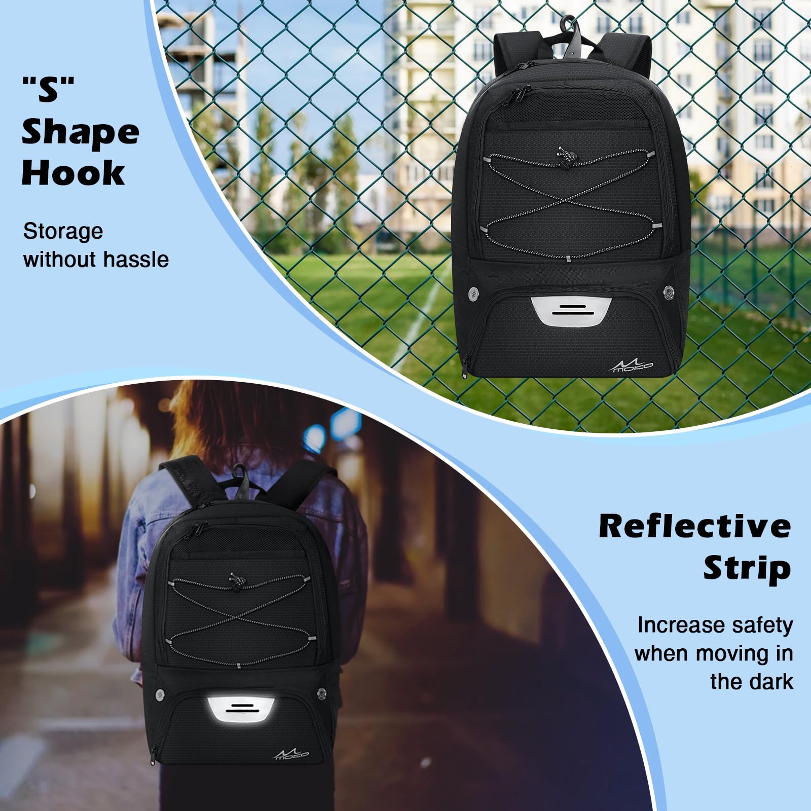 Foto 6 pulgar | Bolsa Deportiva Moko, Mochila De Baloncesto, Negra, Resistente Al Agua - Venta Internacional.