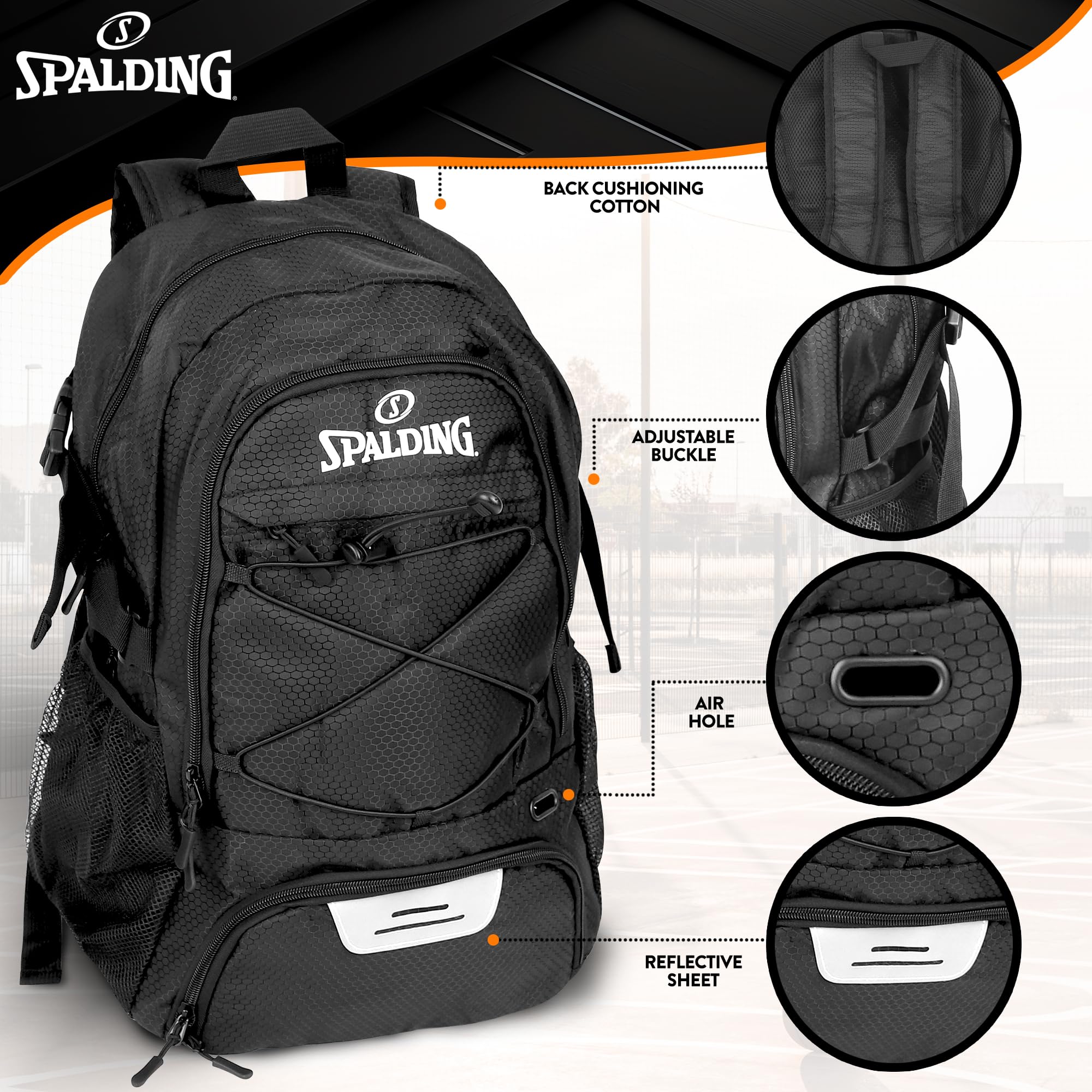 Foto 3 pulgar | Mochila de Baloncesto Spalding con Compartimentos para Pelotas y Zapatos - Venta Internacional