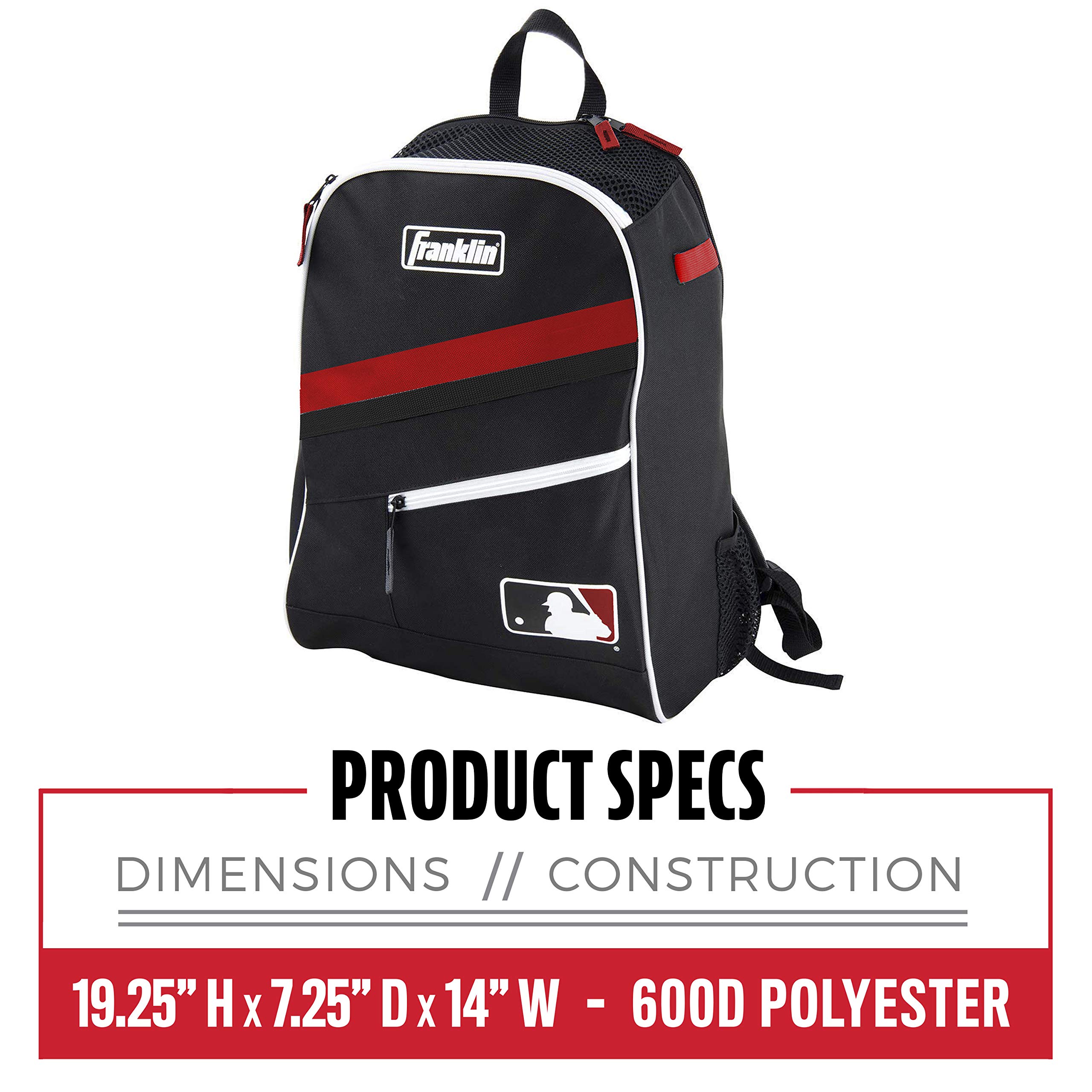Foto 7 pulgar | Bag Bag Franklin Sports Mlb Youth Baseball Negro/rojo/blanco - Venta Internacional.