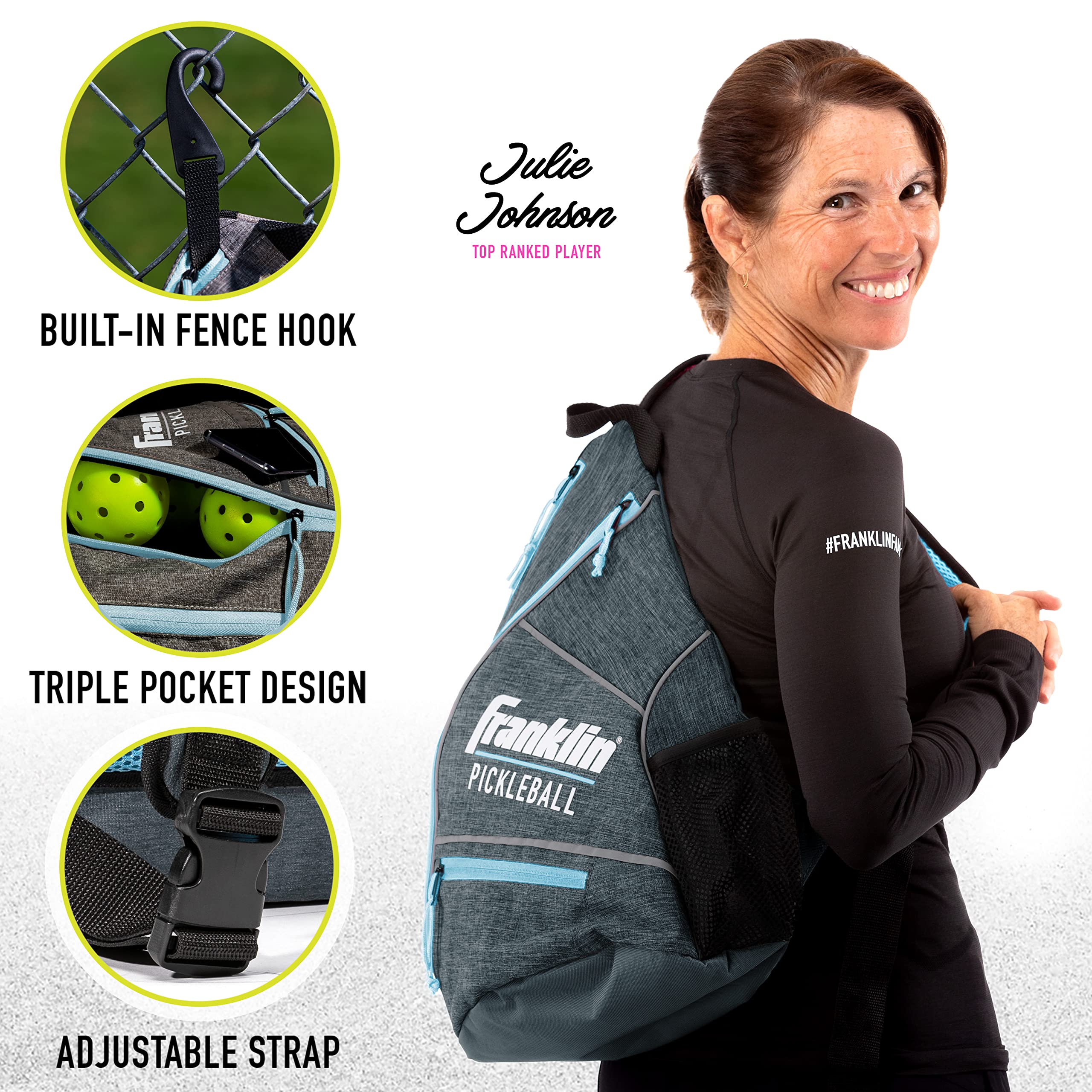 Foto 5 | Bolsa De Pickleball Franklin Sports Sling Backpack Us Open - Venta Internacional.