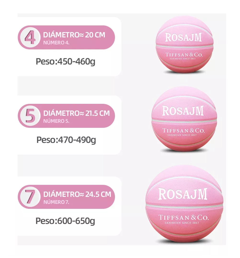 Foto 5 | Baloncesto Para Niños #4 Basketball Balon De Basquetbol, Rosa