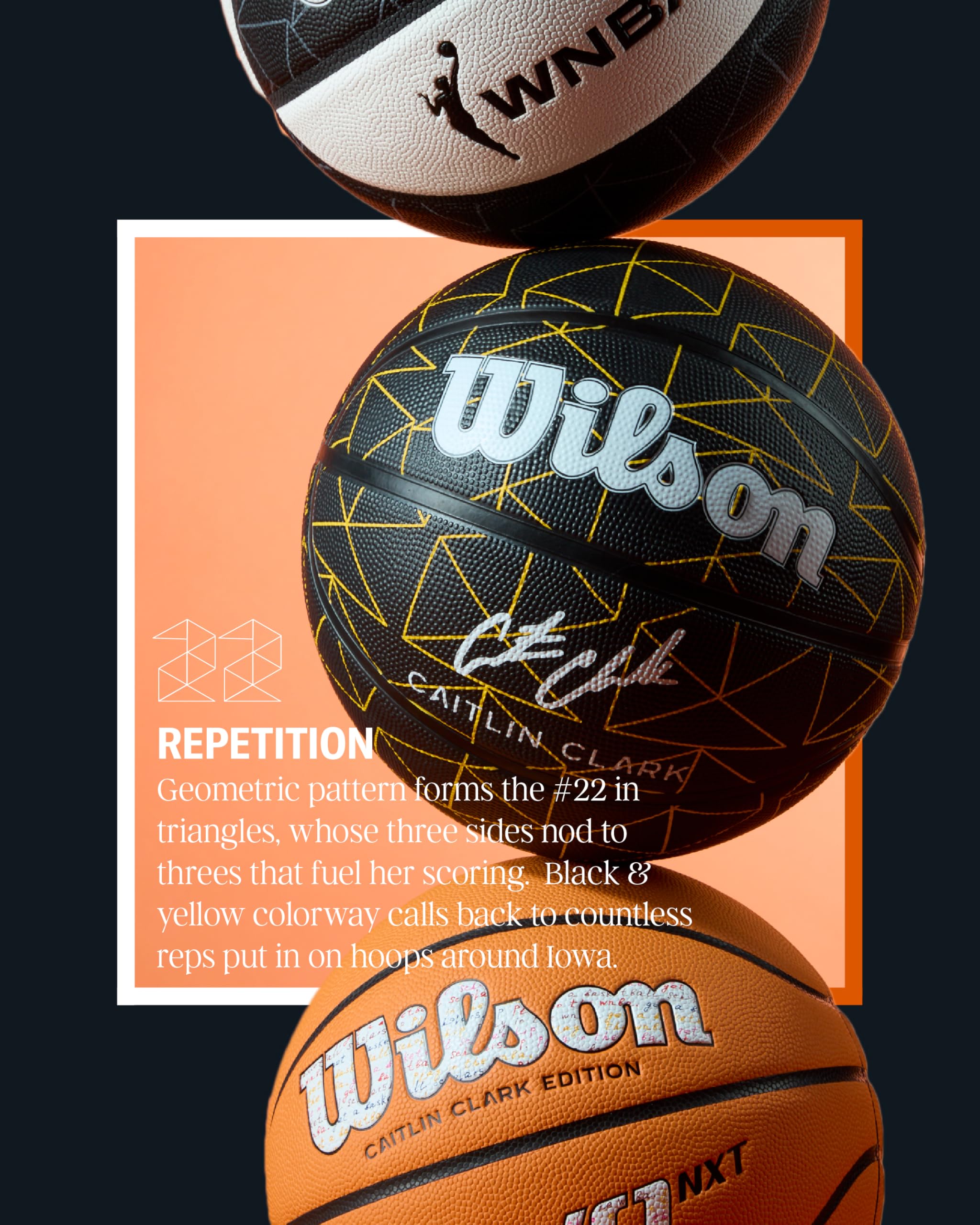 Foto 3 | Baloncesto Wilson Caitlin Clark Repetition Negro/amarillo Sz 7 - Venta Internacional.