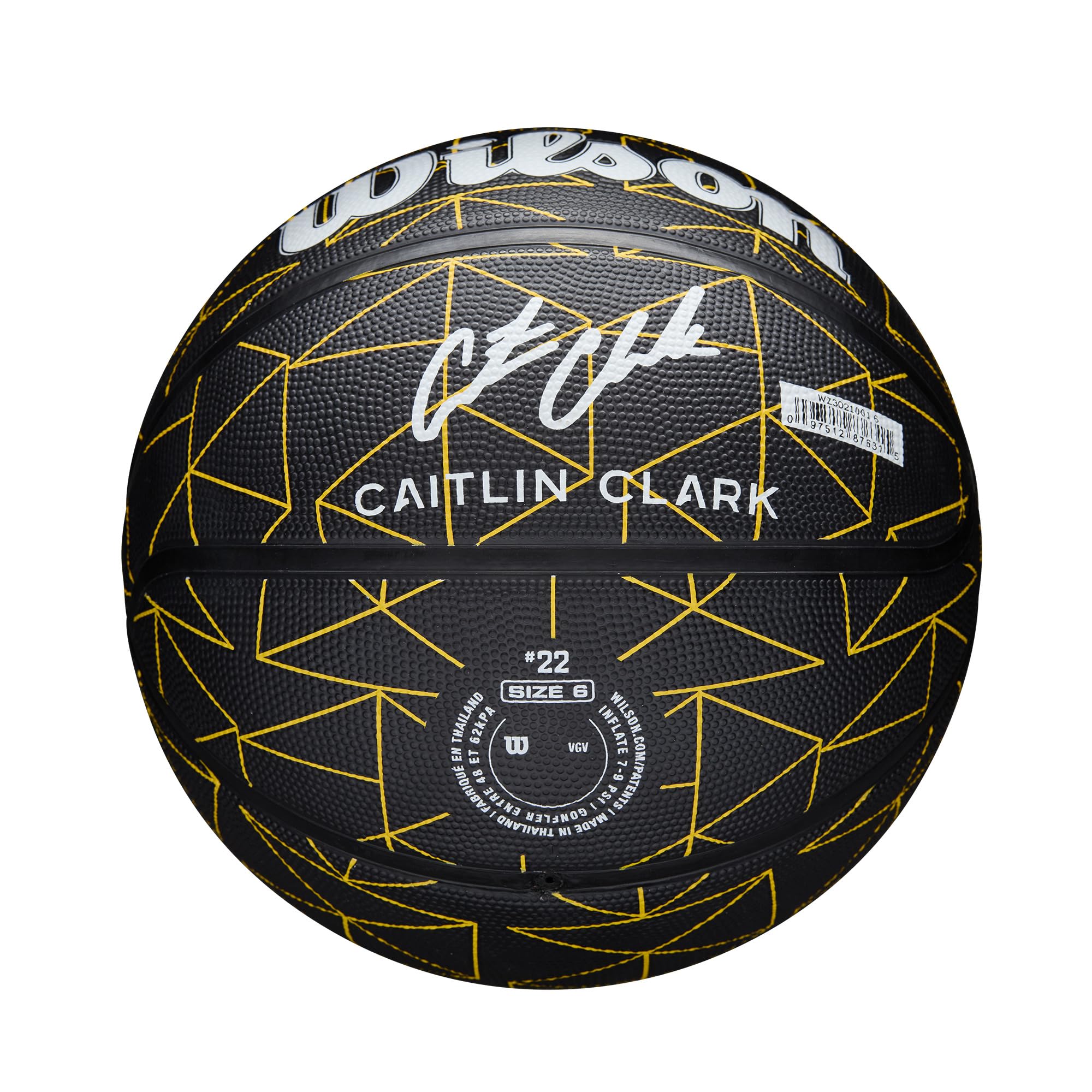 Foto 6 pulgar | Baloncesto Wilson Caitlin Clark Repetition Negro/amarillo Sz 7 - Venta Internacional.