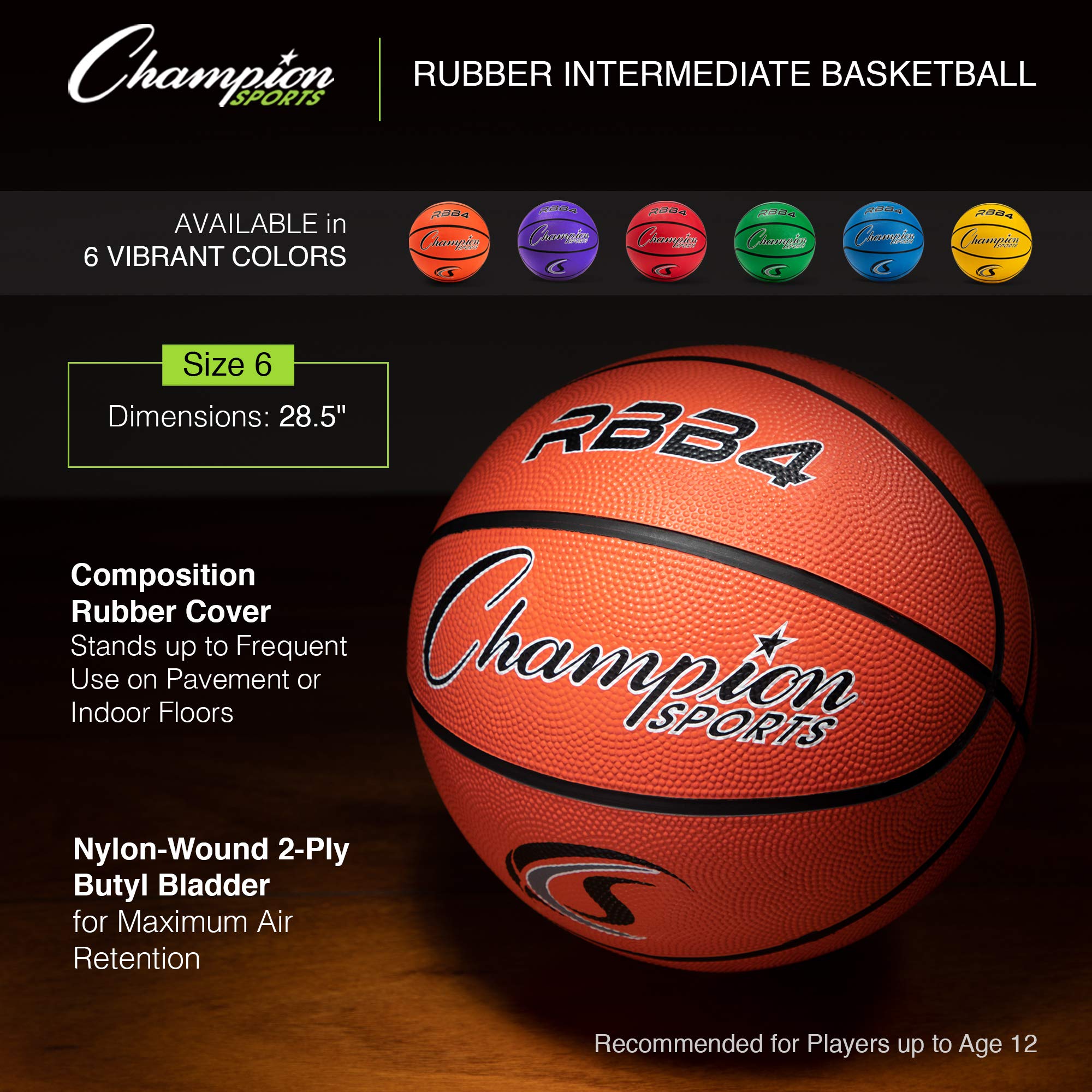 Foto 4 pulgar | Basketball Champion Sports, Goma Intermedia, Talla 6, Azul - Venta Internacional.