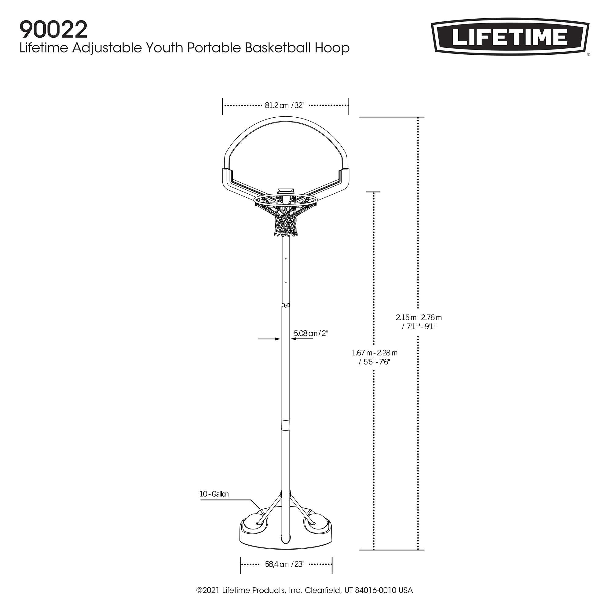 Foto 3 | Tablero de Basquetbol Lifetime 90022 Multicolor Ajustable de 32 Pulgadas Juvenil