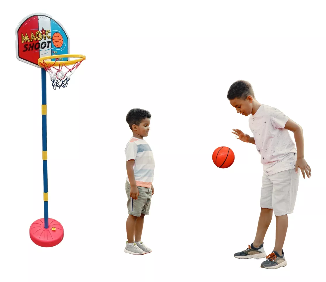 Canasta De Basketball Cancha Set Estructura Niños