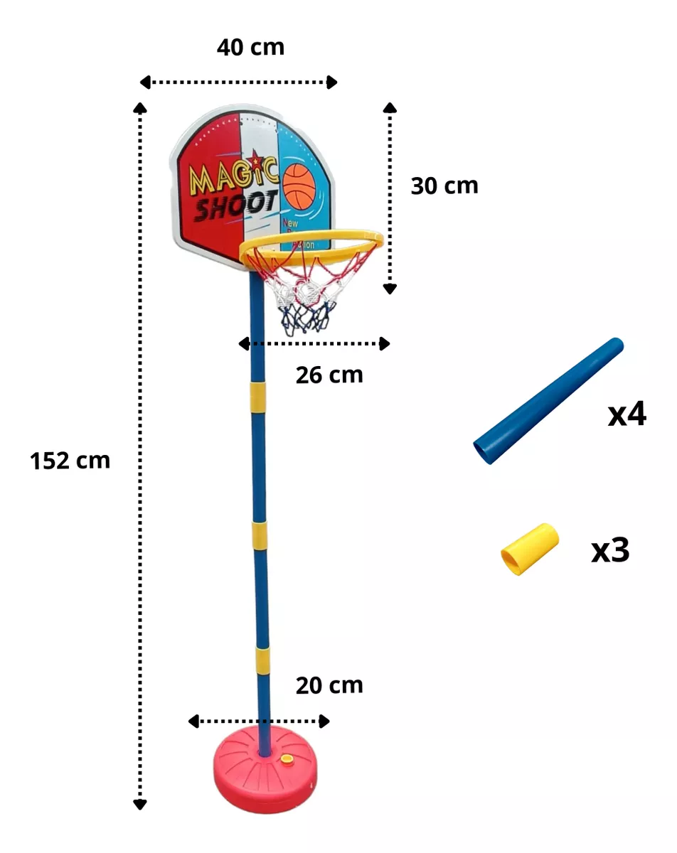 Foto 4 pulgar | Canasta De Basketball Cancha Set Estructura Niños