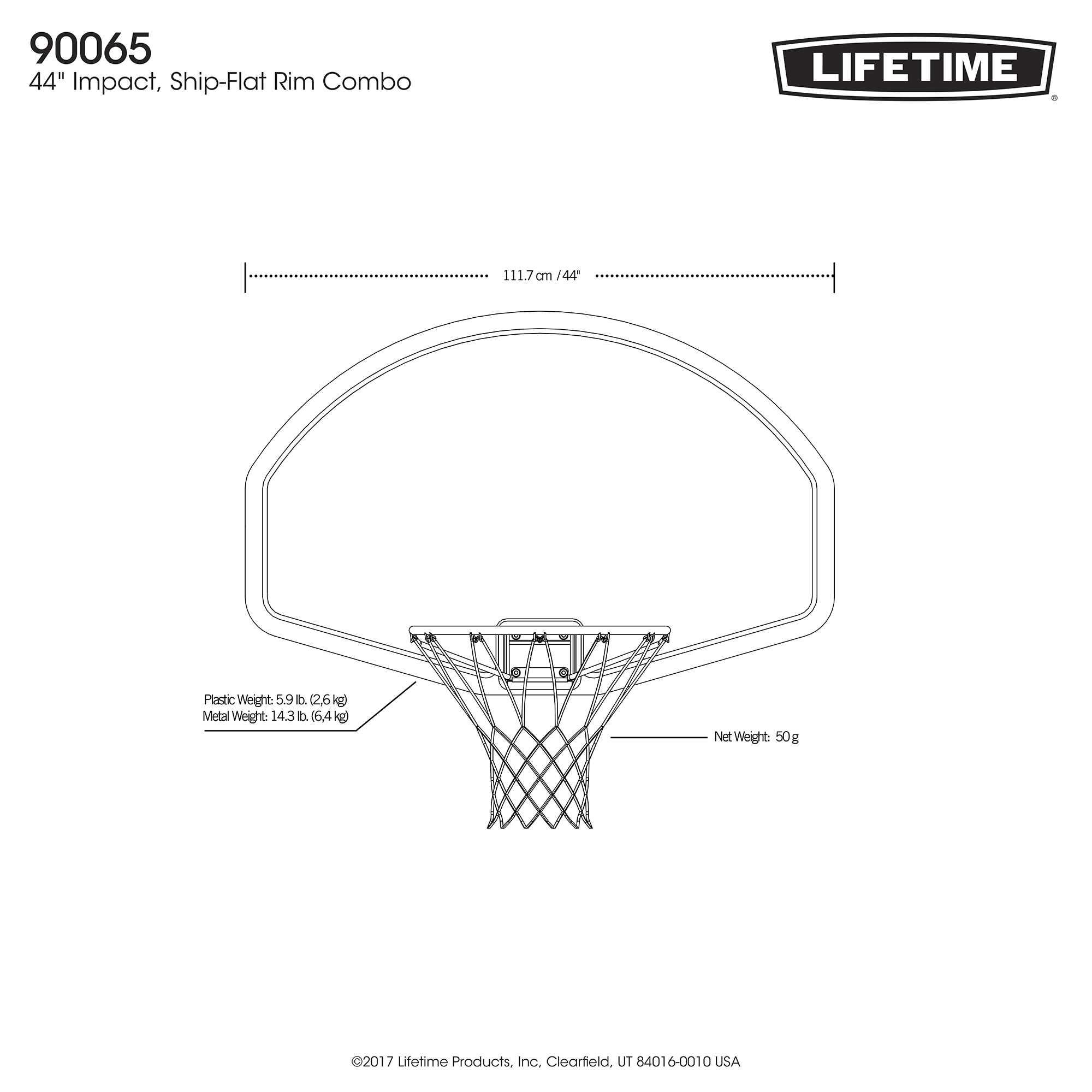 Foto 5 pulgar | Tablero Y Aro De Basquetbol Lifetime (impact De 44 Pulgadas)