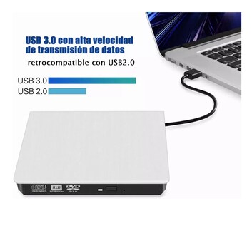Foto 4 | Lectora y Grabadora de Cd Externa Belug con Usb color Blanco